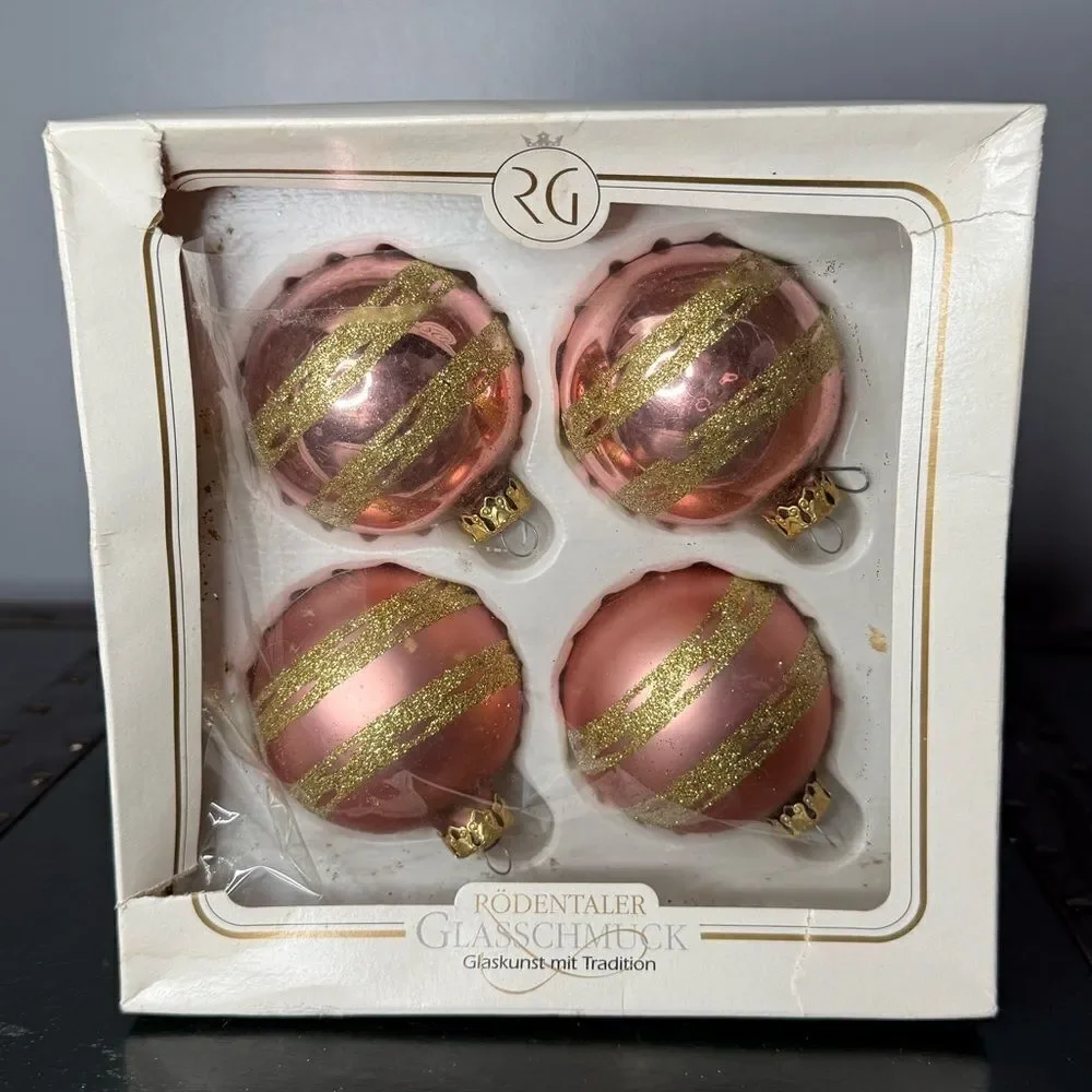 West Germany Christmas Ornament Blown Glass Rodentaler Glas-Schmuck Vintage